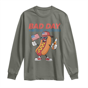 Bad Day To Be A Hot Dog Long Sleeve Shirt Funny BBQ Grilling 4th of July