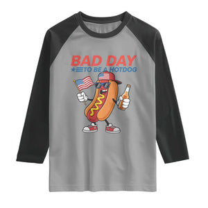 Bad Day To Be A Hot Dog Raglan Shirt Funny BBQ Grilling 4th of July
