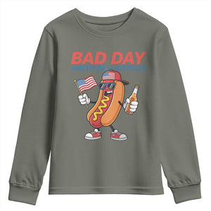 Bad Day To Be A Hot Dog Youth Sweatshirt Funny BBQ Grilling 4th of July