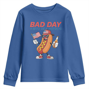 Bad Day To Be A Hot Dog Youth Sweatshirt Funny BBQ Grilling 4th of July