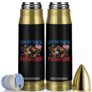 I Put The Tism In Patriotism Bullet Tumbler Raccoon Bald Eagle 4th of July USA