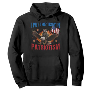 I Put The Tism In Patriotism Hoodie Raccoon Bald Eagle 4th of July USA
