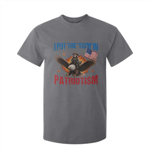 I Put The Tism In Patriotism T Shirt For Kid Raccoon Bald Eagle 4th of July USA