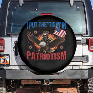 I Put The Tism In Patriotism Spare Tire Cover Raccoon Bald Eagle 4th of July USA