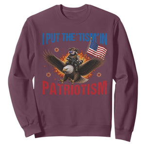 I Put The Tism In Patriotism Sweatshirt Raccoon Bald Eagle 4th of July USA