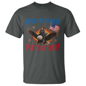 I Put The Tism In Patriotism T Shirt Raccoon Bald Eagle 4th of July USA
