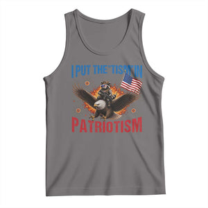 I Put The Tism In Patriotism Tank Top Raccoon Bald Eagle 4th of July USA TS11 Deep Heather Print Your Wear