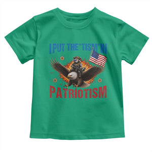 I Put The Tism In Patriotism Toddler T Shirt Raccoon Bald Eagle 4th of July USA