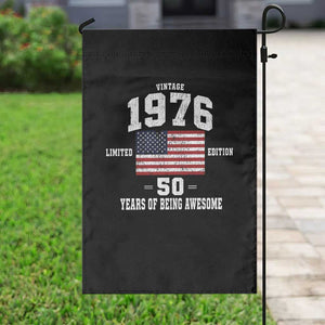 50th Birthday Garden Flag Vintage 1976 Limited Edition 50 Years Of Being Awesome USA Flag