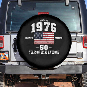 50th Birthday Spare Tire Cover Vintage 1976 Limited Edition 50 Years Of Being Awesome USA Flag