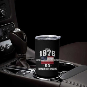 50th Birthday Tumbler Cup Vintage 1976 Limited Edition 50 Years Of Being Awesome USA Flag