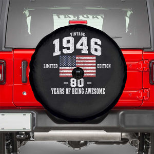 80th Birthday Spare Tire Cover Vintage 1946 Limited Edition 80 Years Of Being Awesome USA Flag