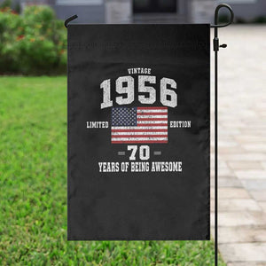 70th Birthday Garden Flag Vintage 1956 Limited Edition 70 Years Of Being Awesome USA Flag