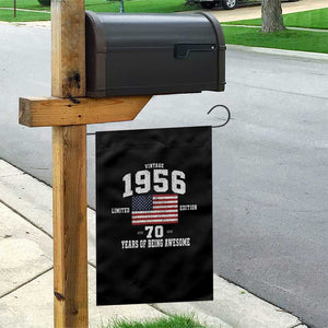 70th Birthday Garden Flag Vintage 1956 Limited Edition 70 Years Of Being Awesome USA Flag