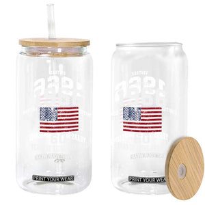 60th Birthday Glass Can Vintage 1966 Limited Edition 60 Years Of Being Awesome USA Flag