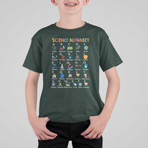 Science T Shirt For Kid Alphabet Physical Is All Around Us Teacher TS11 Dark Forest Green Print Your Wear