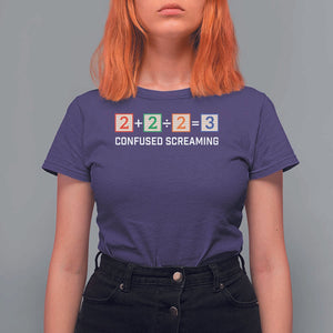 Funny Math T Shirt For Women Addition Division Subtraction Equals Baby Block TS11 Purple Print Your Wear