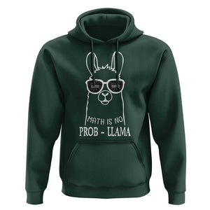 Funny Math Llama Hoodie Math Is No Problem Back To School TS11 Dark Forest Green Print Your Wear