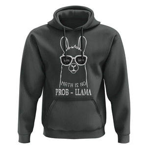 Funny Math Llama Hoodie Math Is No Problem Back To School TS11 Dark Heather Print Your Wear