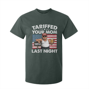 Funny Trump Beer Tariffed Your Mom Last Night T Shirt For Kid American Flag TS11 Dark Forest Green Print Your Wear
