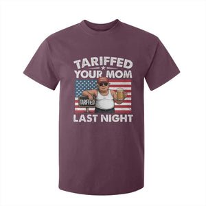 Funny Trump Beer Tariffed Your Mom Last Night T Shirt For Kid American Flag TS11 Maroon Print Your Wear