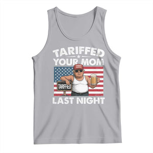 Funny Trump Beer Tariffed Your Mom Last Night Tank Top American Flag TS11 Athletic Heather Print Your Wear