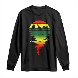 Three Birds Long Sleeve Shirt Rasta Sunset Reggae Music Jamaica Reflection TS11 Black Print Your Wear