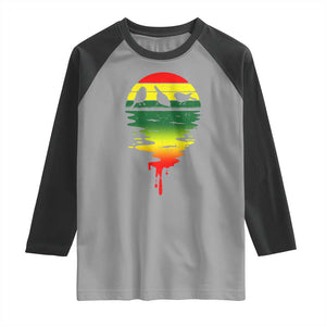 Three Birds Raglan Shirt Rasta Sunset Reggae Music Jamaica Reflection TS11 Sport Gray Black Print Your Wear