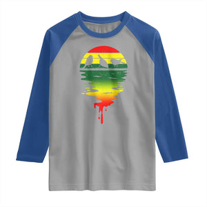 Three Birds Raglan Shirt Rasta Sunset Reggae Music Jamaica Reflection TS11 Sport Gray Royal Print Your Wear