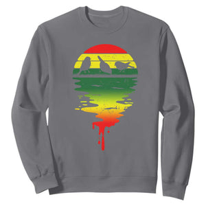 Three Birds Sweatshirt Rasta Sunset Reggae Music Jamaica Reflection TS11 Charcoal Print Your Wear