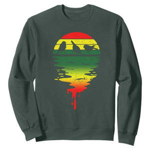 Three Birds Sweatshirt Rasta Sunset Reggae Music Jamaica Reflection TS11 Dark Forest Green Print Your Wear
