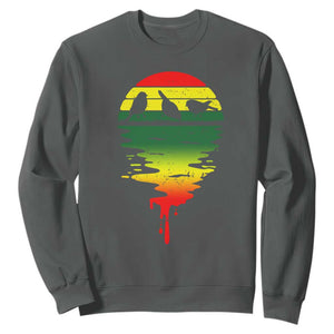 Three Birds Sweatshirt Rasta Sunset Reggae Music Jamaica Reflection TS11 Dark Heather Print Your Wear