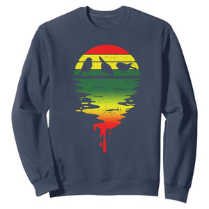 Three Birds Sweatshirt Rasta Sunset Reggae Music Jamaica Reflection TS11 Navy Print Your Wear