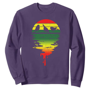 Three Birds Sweatshirt Rasta Sunset Reggae Music Jamaica Reflection TS11 Purple Print Your Wear
