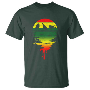 Three Birds T Shirt Rasta Sunset Reggae Music Jamaica Reflection TS11 Dark Forest Green Print Your Wear