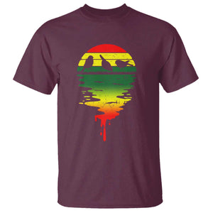 Three Birds T Shirt Rasta Sunset Reggae Music Jamaica Reflection TS11 Maroon Print Your Wear