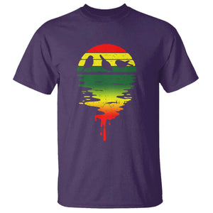 Three Birds T Shirt Rasta Sunset Reggae Music Jamaica Reflection TS11 Purple Print Your Wear