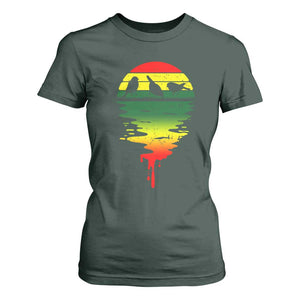 Three Birds T Shirt For Women Rasta Sunset Reggae Music Jamaica Reflection TS11 Dark Forest Green Print Your Wear