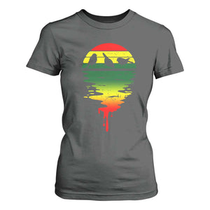 Three Birds T Shirt For Women Rasta Sunset Reggae Music Jamaica Reflection TS11 Dark Heather Print Your Wear