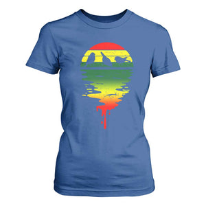 Three Birds T Shirt For Women Rasta Sunset Reggae Music Jamaica Reflection TS11 Royal Blue Print Your Wear