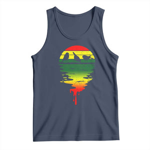 Three Birds Tank Top Rasta Sunset Reggae Music Jamaica Reflection TS11 Navy Print Your Wear