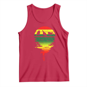 Three Birds Tank Top Rasta Sunset Reggae Music Jamaica Reflection TS11 Red Print Your Wear