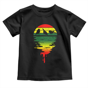 Three Birds Toddler T Shirt Rasta Sunset Reggae Music Jamaica Reflection TS11 Black Print Your Wear