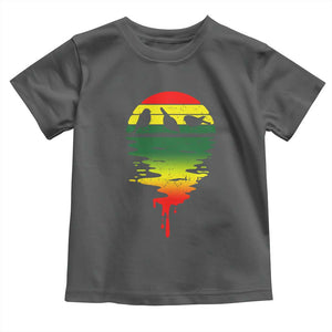 Three Birds Toddler T Shirt Rasta Sunset Reggae Music Jamaica Reflection TS11 Dark Heather Print Your Wear