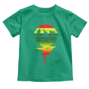 Three Birds Toddler T Shirt Rasta Sunset Reggae Music Jamaica Reflection TS11 Irish Green Print Your Wear