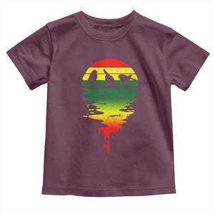 Three Birds Toddler T Shirt Rasta Sunset Reggae Music Jamaica Reflection TS11 Maroon Print Your Wear