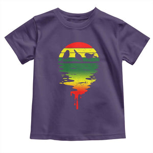 Three Birds Toddler T Shirt Rasta Sunset Reggae Music Jamaica Reflection TS11 Purple Print Your Wear