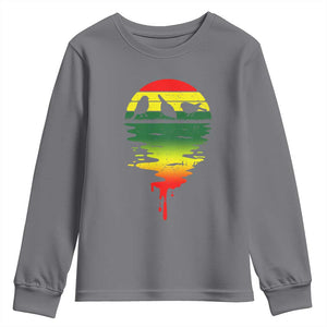 Three Birds Youth Sweatshirt Rasta Sunset Reggae Music Jamaica Reflection TS11 Charcoal Print Your Wear