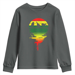 Three Birds Youth Sweatshirt Rasta Sunset Reggae Music Jamaica Reflection TS11 Dark Heather Print Your Wear
