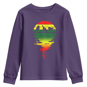 Three Birds Youth Sweatshirt Rasta Sunset Reggae Music Jamaica Reflection TS11 Purple Print Your Wear